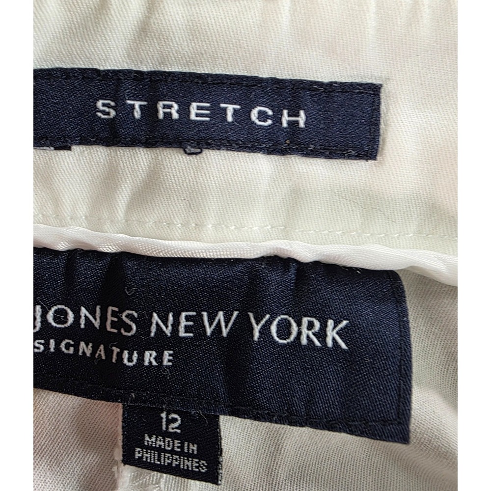 Jones New York Signature Women's White Sz 12 Dress Pants Cotton Spandex Stretch - Picture 6 of 8